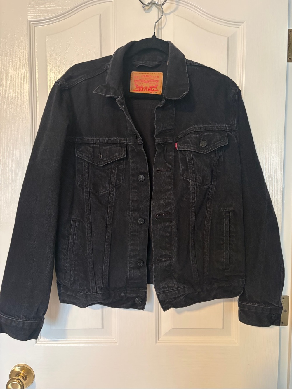 Levi's Trucker Jacket Black Denim Size Medium